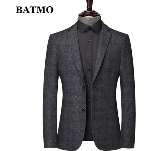 BATMO 2021 new arrival plaid casual men blazer ,mens suit jacket blazers plus-size M-4XL 2255