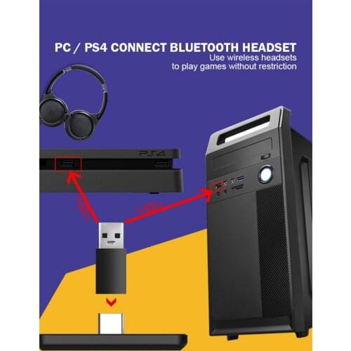 Data Frog Wireless USB/Type-C Bluetooth Adapter for Nintendo Switch Audio Receiver Transmitter for PS4 Console Converter for PC
