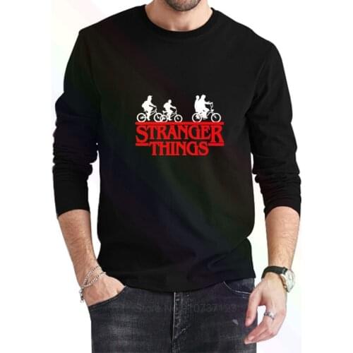 Four Boys In Stranger Things Logo Classic T-Shirt 2021 Newest Summer Mens Long Sleeve Popular Tees Shirt Tops Novel Unisex