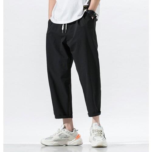 Mens Joggers Harem Pants Man Black Comfortable Pant Summer Casual Streetwear Loose Trouser Korean style Trendy Sweatpants
