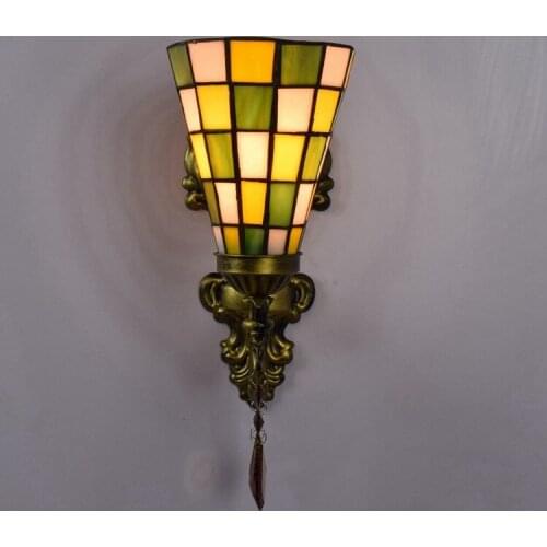 European Mediterranean tiffany retro pendant light hallway cozy Creative lamp bar corridor