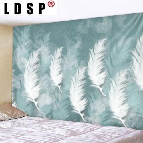LDSP Tapestry White Feather Digital Printed Wall Hanging Wall Covering Rugs Background Cloth Beach Mat Blanket Home Decor