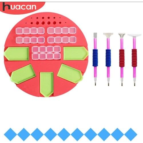 HUACAN 5D DIY Diamond Painting Storage Point Drill Pen Kits Diamond Embroidery Mosaic Handicraft Tray Accessories