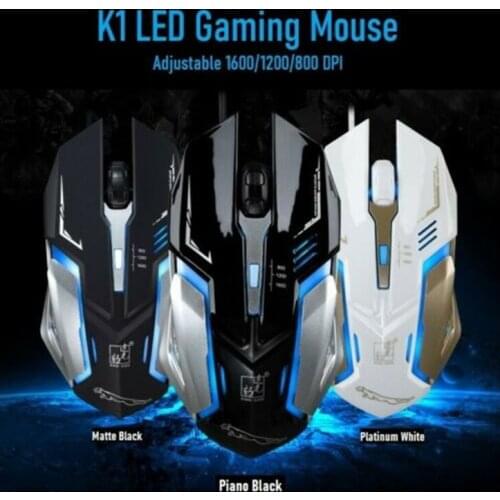 Gaming Mouse LED Breathing Fire 4 Button Silent USB Wired 1600 DPI Laptop PC