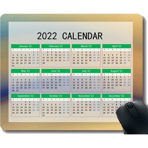 Calendar 2022 Year Mouse Pad,Wavy Light Color Line Anti Slip Rubber Mousepads