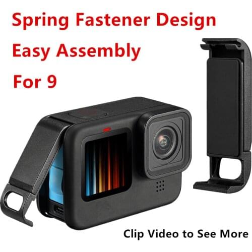 Battery Cover for GoPro Hero 9 Black Removable Battery Lid Door Type-C Charging Port Side Case for gopro 9 Accessories