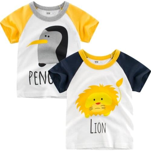 Summer childrens short sleeve cotton T-shirt fashion boys and girls cotton top baby clothing