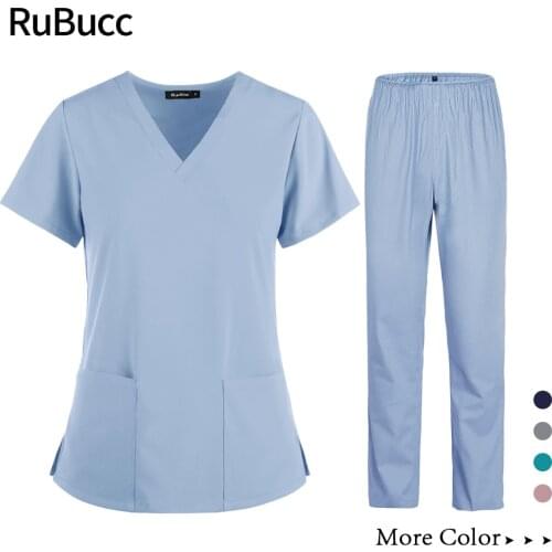 Medical Clothes Scrubs Nursing Pants Elastic Medical Uniforms For Summer Uniforms Nurse Women Thin And Light Fabric Short Sleeve