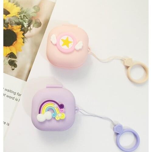 Cute cartoon Earphones Case for Samsung Galaxy buds live / Galaxy buds PRO Case Non-slip ring Silicone Protector Cover