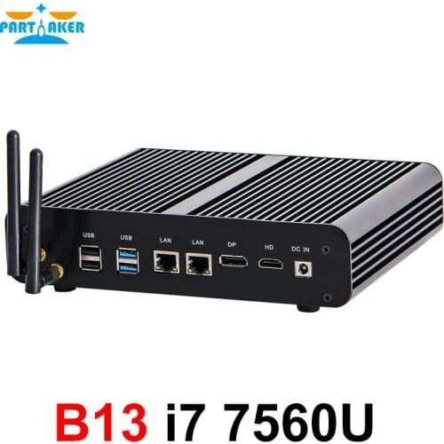 7th Gen Intel Core i7 7560U Partaker Newest Kaby Lake Win10 Mini PC Max 3.8 GHz Fanless Nuc HTPC Intel HD Graphics 640 4K TV Box