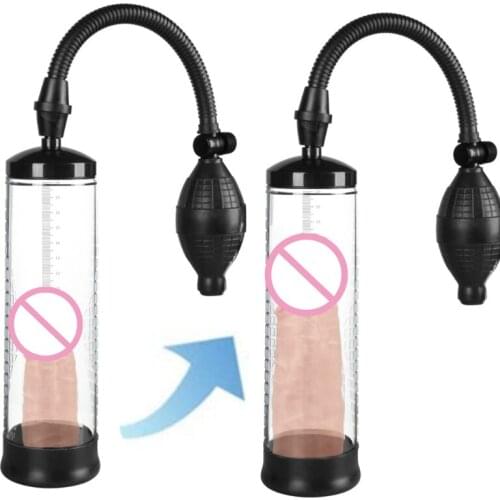 Male Dildo Enlargement Sleeve Pump Vacuum Extender Manual Increase Exercise Adult Sex Toy