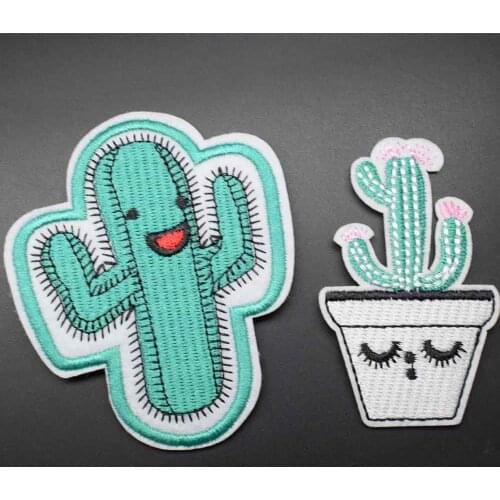 Cactus Lovers Iron On Embroidered Clothes Patches For Clothing Stickers Garment Wholesale