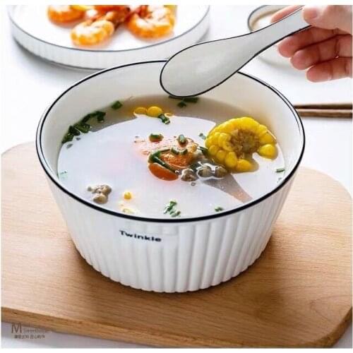 Personalized creative ceramic eating bowl household Nordic ins simple tableware