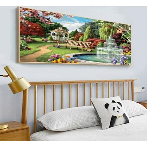 Garden Picture 5D Diy Full Square Round Drill Diamond Painting Handmade Rhinestones Mosaic Wall Craft Kits Home DecorZP-4516