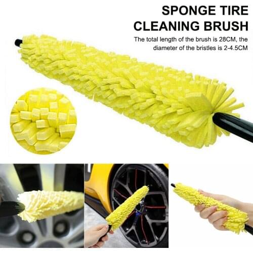 Car Tire Washing Brush Plastic Handle Auto Wheel Cleaning Brush Tire Rim Scrubber Car Wash Sponges Car Cleaner Tools accessories