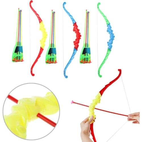 Outdoor Sports Archery Toy Bow With 4Pcs Soft Arrows Kids Toy Game Activity Christmas Gifts