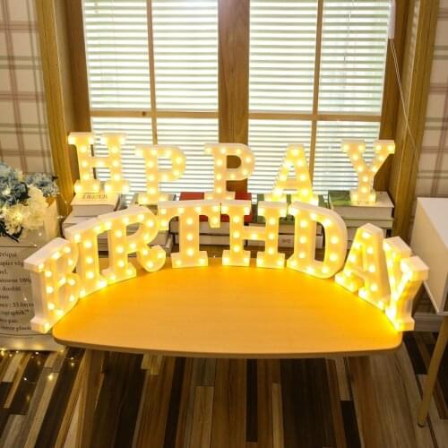 Alphabet Letter LED Lights Luminous Number Lamp Decoration Battery Night Light Party Bedroom Wedding Birthday Christmas Decor