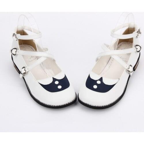 Lolita Sweet Round Head Shoes Student Anime Cute Cosplay Shoes Girls Daily Party Shoes H