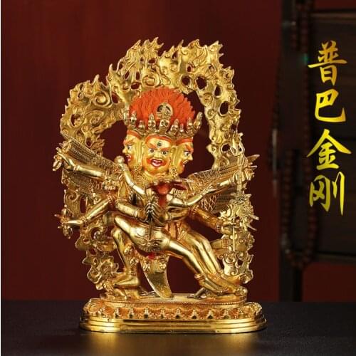 Large good grade gold gilding Buddha brass statue HOME family effective protection Tibetan PU BA JIN GANG Puma King Kong Buddha