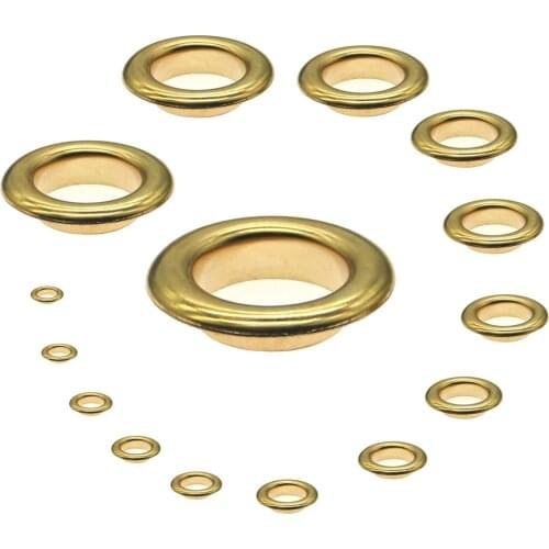 Bright gold Eyelets Scrapbooking Accessories Knitwear,Apparel Bags Shoe Brass Eyelets Light Gold 3|3.5|4|4.5|5|6|8|10|12|17|20mm
