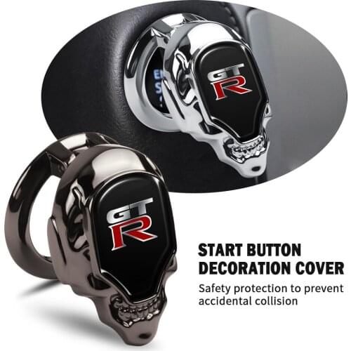 1Pcs Car Engine Start Stop Button Cover Ring Ignition Button Metal Trim Push Switch Decor Stickers Auto Interior For GTR Hon-da