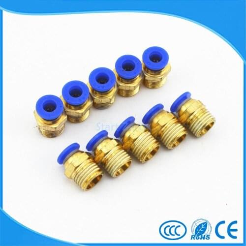 10x 8mm Tube X 1/4'' Male Thread Quick Connector Pneumatic Air Fittings pc8-02