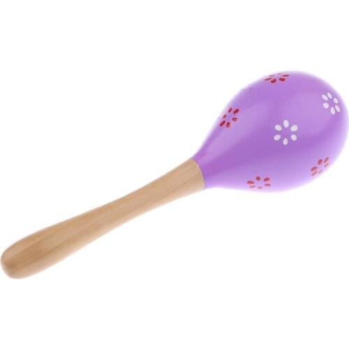 1x Colorful Wooden Maraca Large Hand Shaker For Kids Musical Toys 20cm