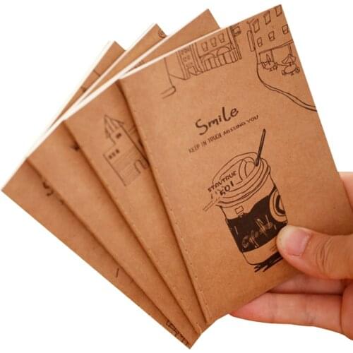 40pcs/lot soft retro kraft paper pocket notebook journal agenda memo pad for school and office stationery wholesale