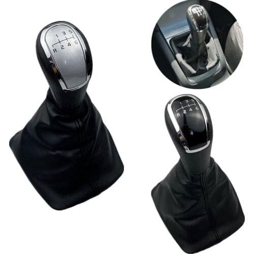 5/6 Speed Car Styling Gear Shift Knob Lever Stick Handle Gaiter Leather Boot Cover Case Collar For Skoda Octavia A5 A6 2004-2012