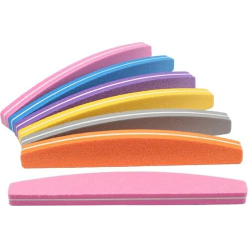 5pcs Sanding Sponge Nail Buffers Files 100/180 Colorful Double Sided Sandpaper Sponge Block Nail Polish Manicure Tools Lime