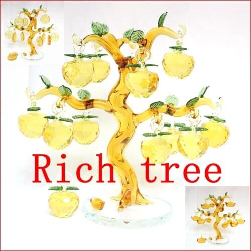 6 10 12 HANGS GOLD CHIRSTMAS TREE HANGING ORNAMENTS CRYSTAL GLASS APPLE INGOTS MINIATURE FIGURINE HOME DECORATIONS FIGURINES