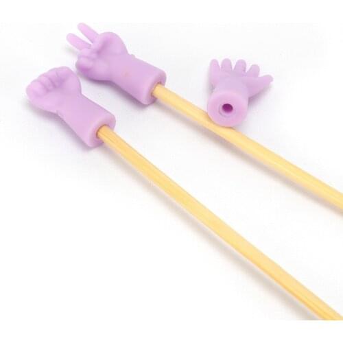 6PCS Non-slip Needle Tip Stoppers Gesture Shape Protectors For DIY Weave Knitting Needles Stitch Tail Buckle Sewing Accessories