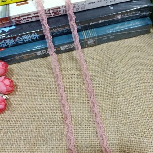 9MM lace multi color pink narrow non elastic stretchy lace tirm T1097 T1042