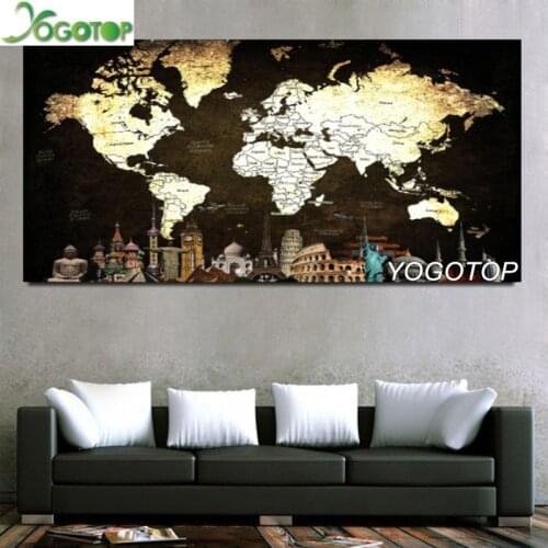 DIY 5D Diamond Painting world map Diamond Embroidery large Decoration Full Square Round Rhinestone Mosaic New York city YY2676