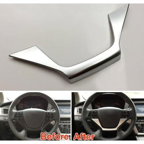 Car Styling 1Pc ABS Chrome Interior Steering Wheel Sequins Cover Decoration Trim For Hyundai Sonata 9Th (LF) 2015