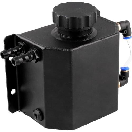 1L Black Aluminum Radiator Coolant Overflow Bottle Recovery Water Tank Reservoir