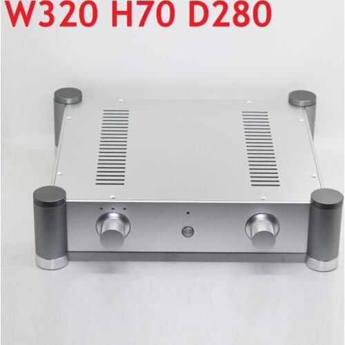 Size D280 W320 H70 DAC Amplifier Case Aluminum Chassis Power Supply DIY Power Amplifier Supply Case Rear Amp WA70 Knob