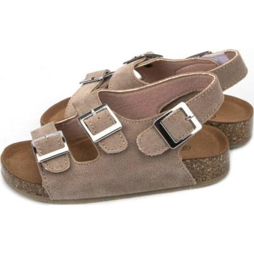 2021 Kids Summer Beach Shoes Casual Flat Heel Sandals Hollow Out PU Leather Shoes for Girls and Boys Fashion Footwear