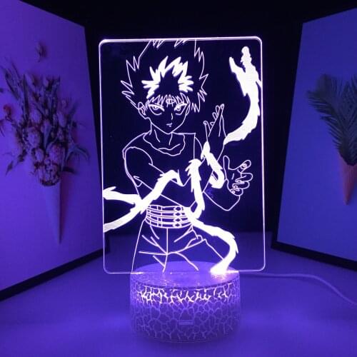 Hiei Figure Nightlight for Birthday Gift Bedroom Decor Nightlight Manga Room LED Night Lamp Yu Yu Hakusho Anime 3D LED Light
