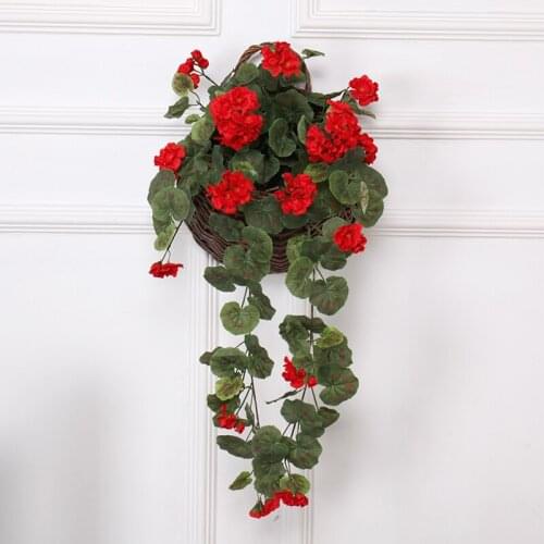 Artificial Flowers Ivy Leaf Garland Vine Begonia Bouquet Flower Simulation Wall Hanging Basket Flower Home Decor Party Supplies