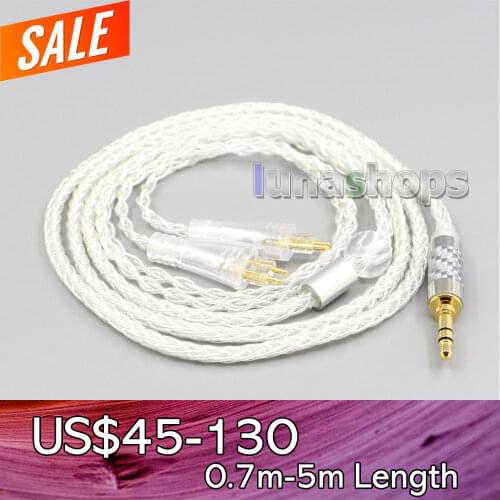 LN006555 2.5mm 4.4mm XLR 3.5mm 8 Core Silver Plated OCC Earphone Cable For FOSTEX TH900 MKII MK2 TH-909 TR-X00 TH-600