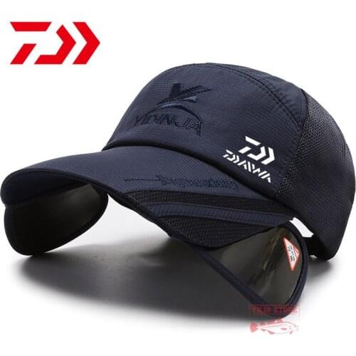DAIWA Men Women New Fishing Hats Casual Outdoor Sport Breathable Mesh Adjustable Sunshade Cap Hiking Camping Cycling Fishing Cap