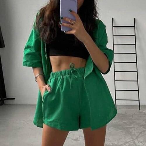 Summer Casual Tracksuit WomenS Shorts Sets Streetwear Short Sleeve Shirt Tops Loose Drawstring Suits With Shorts Two Piece Set