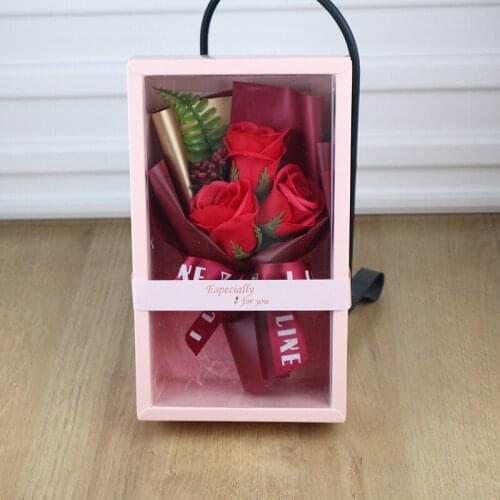 Valentines Day Creative Gift Soap Rose Flower Gift Box for Christmas Soap Roses Artificial Flowers Bouquet Gift Boxes Craft