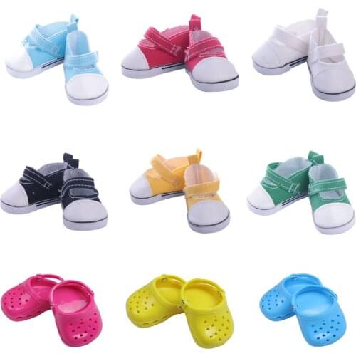 DOLL 9 Color Fashion Shoes Snadal Fit 18 Inch American 43cm Baby Doll Sneakers Generation ,Birthday Gift