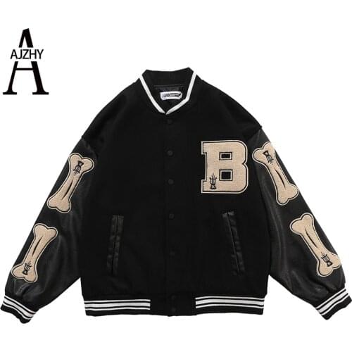 Streetwear Mens Bomber Jacket Spring Autumn Embroidery Hip Hop Baseball Jacket Coat High Street College Style Fashion Jackets