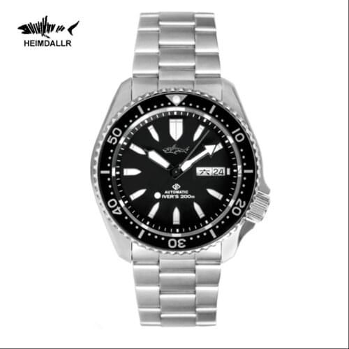 HEIMDALLR Mens Automatic Watch Sharkey SKX007 NH36A Mechanical Watches Sapphire Crystal Luminous 200M Waterproof Diver Watch