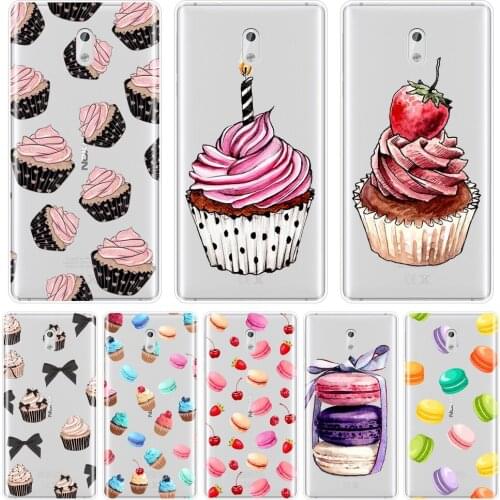Soft Phone Case For Nokia 8 6 5 3 2 1 Silicone Sweet Cake Food Macaron Cartoon Kawaii Girl Back Cover For Nokia X6 7 Plus Nokia6