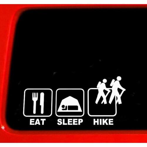 EmpireYing 2 Sizes 8 Colors Eat Sleep Hike Outdoor Sports Leisure Happy Life Car Sticker Camper Van RV Laptop Wall Vinyl Decals