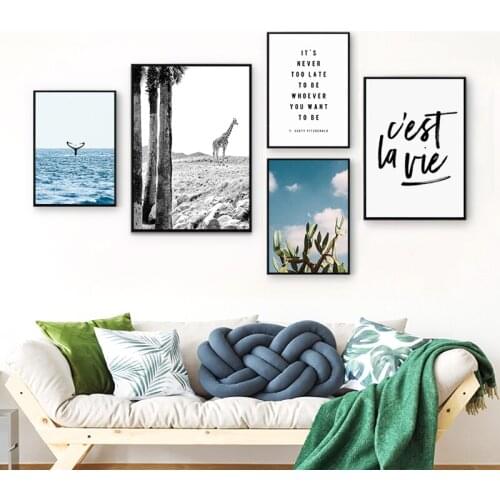 Nordic contracted plants Wall Art Canvas Poster and Print Canvas Painting Morden landscape Decorative Picture for Living Room